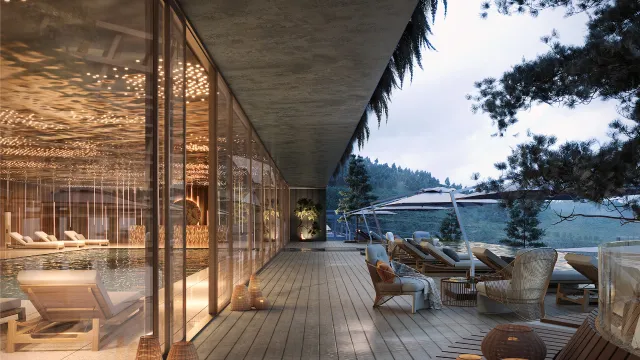 AHNI Moon Resort — SPA-зона з внутрішнім басейном та відкритою терасою