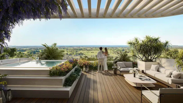 Rooftop тераса з видом на природу та море