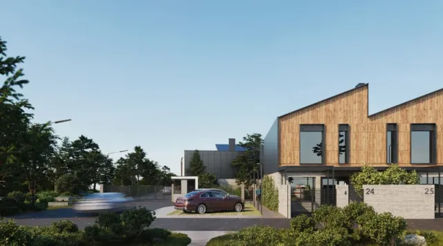 Koreni Club Town — вхідна зона та гараж, рендер