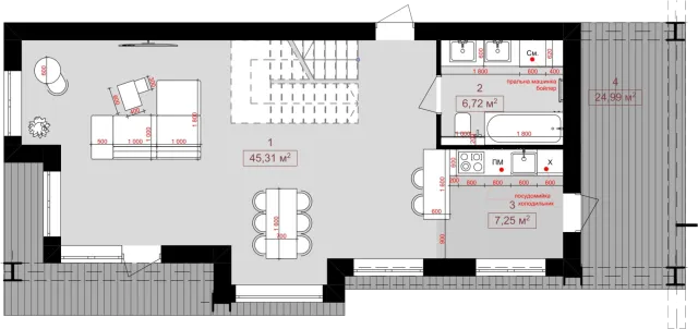 Планування черги 2 (70,05 м²)
