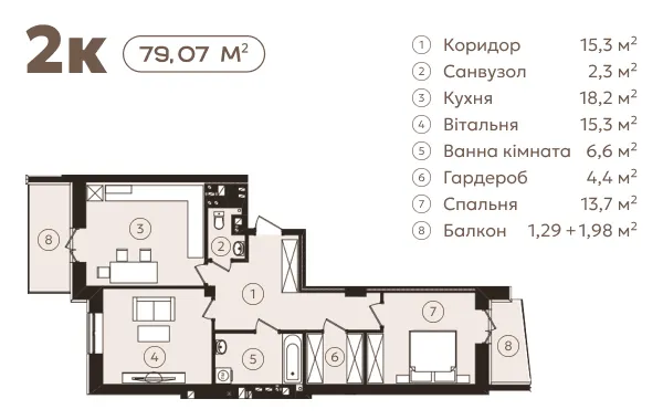 2-кімнатна квартира — план 4