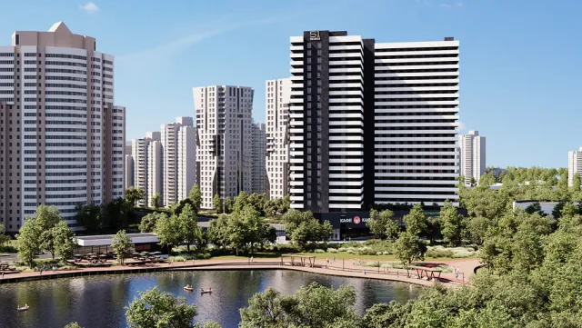 S1 Plaza Позняки — рендер інтер'єру/прилеглої території, ракурс 4